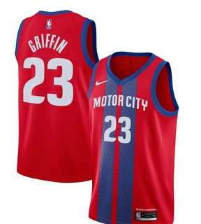 Men's Detroit Pistons #23 Blake Griffin Red 2019 City Edition Stitched NBA Jersey Men's Detroit Pistons #23 Blake Griffin Red 2019 City Edition Stitched NBA Jersey